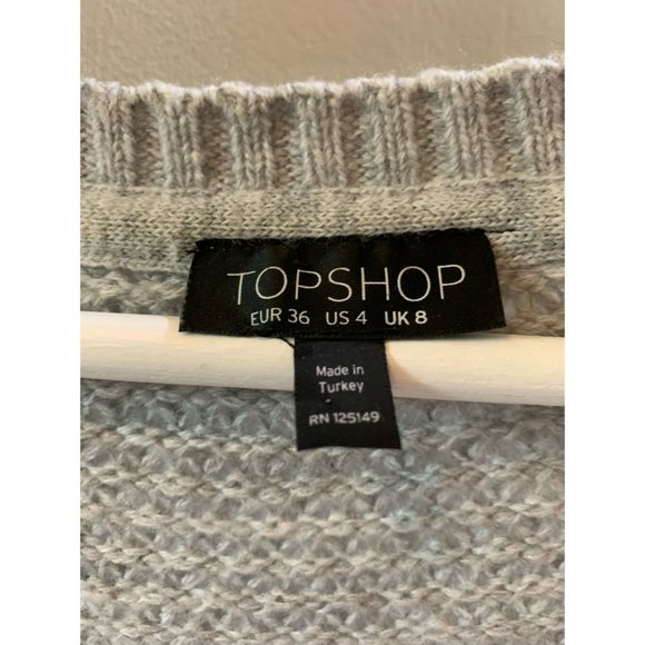Topshop Light Grey Cocoon Sweater - Picture 3 of 3